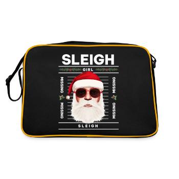 Sleigh Girl Sleigh Funny Ugly Christmas für Frauen - Retro Tasche - Schwarz/Gold - Hinten