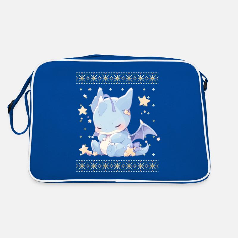 Dragon kawaii dans le style pull de Noël moche Sac Retro