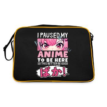 J’ai mis mon anime en pause pour être là BAKA ! Kawaii Otaku - Sac Retro - noir/or - Dos