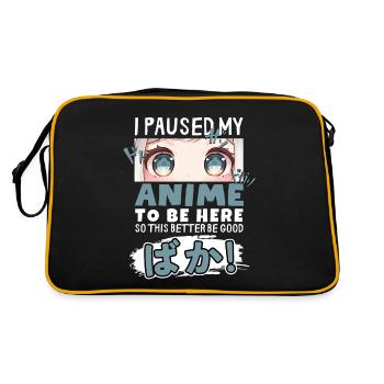 J’ai mis mon anime en pause pour être là BAKA ! Kawaii Otaku - Sac Retro - noir/or - Dos