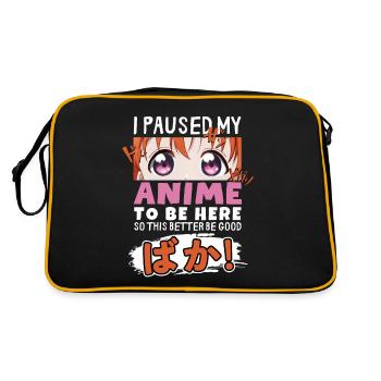 J’ai mis mon anime en pause pour être là BAKA ! Kawaii Otaku - Sac Retro - noir/or - Dos