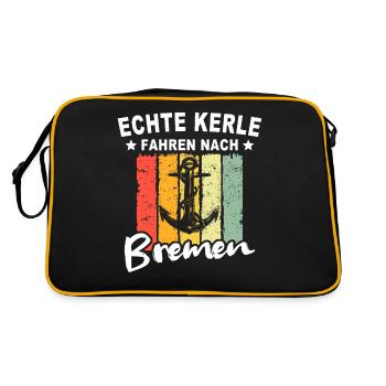 Bremen Sprüche Bremer - Retro Tasche - Schwarz/Gold - Hinten