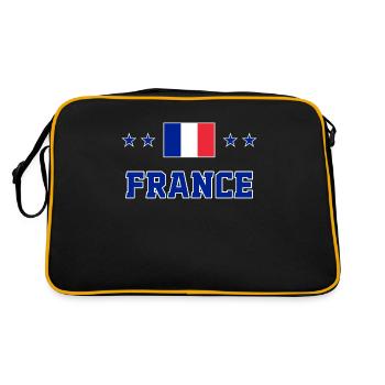 Frankreich - Retro Tasche - Schwarz/Gold - Hinten