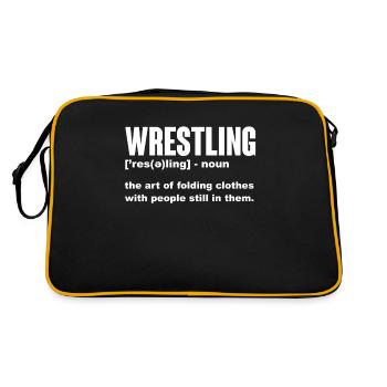 Wrestling Wrestler Fight Wrestling Ringer Gift - Retro Bag - black/gold - Back