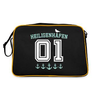 Heiligenhafen Anker - Retro Tasche - Schwarz/Gold - Hinten