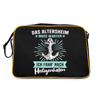 Heiligenhafen - Retro Tasche - Schwarz/Gold - Hinten