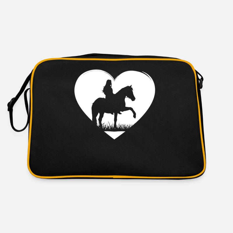 Herzensreiterin Pferdeglück Retro Tasche