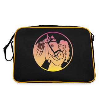 Radiant horse embrace harmonious - Retro Bag - black/gold - Back