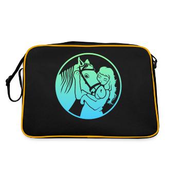 Radiant horse embrace harmonious - Retro Bag - black/gold - Back