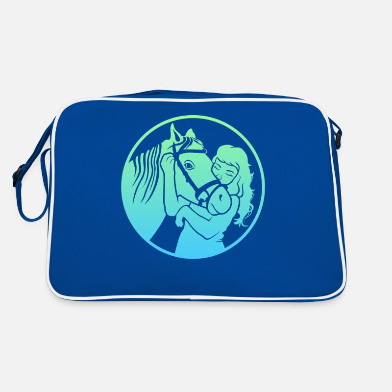 Strahlende Pferdeumarmung Harmonisch Retro Tasche