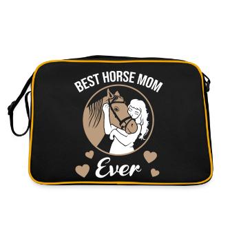 Maman cheval de l’année aimant - Sac Retro - noir/or - Dos