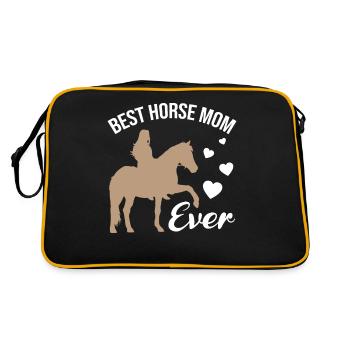 Maman cheval de l’année aimant - Sac Retro - noir/or - Dos