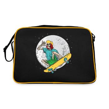 Skateboarding Skeleton Extreme Sports Skating - Retro Bag - black/gold - Back