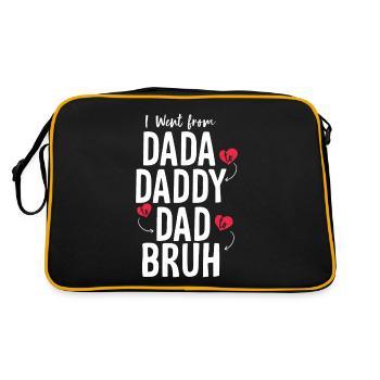 Ich ging von Dada zu Papa zu Papa zu Bruh Funny - Retro Tasche - Schwarz/Gold - Hinten