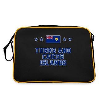 Turks und Caicosinseln - Retro Tasche - Schwarz/Gold - Hinten