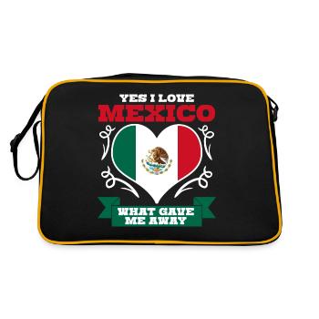 Mexique Coeur Drapeau mexicain Mexicains - Sac Retro - noir/or - Dos