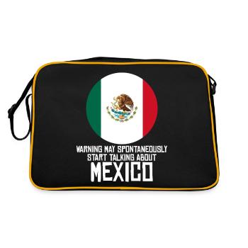Mexique Drapeau Mexicains Mexicains - Sac Retro - noir/or - Dos