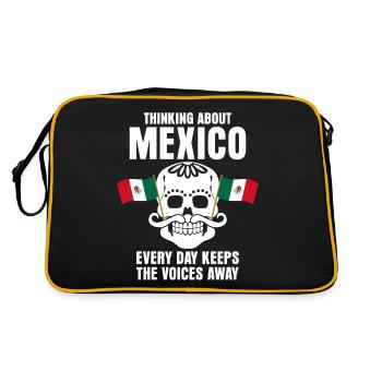 Mexique Drapeau Mexicains Crâne Mexicain - Sac Retro - noir/or - Dos
