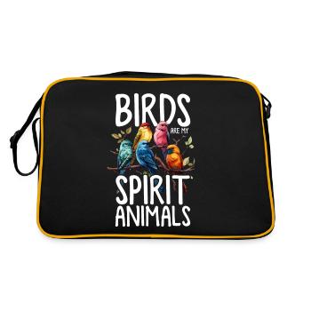 Observation des oiseaux drôles Propriétaires d’oiseaux pour - Sac Retro - noir/or - Dos