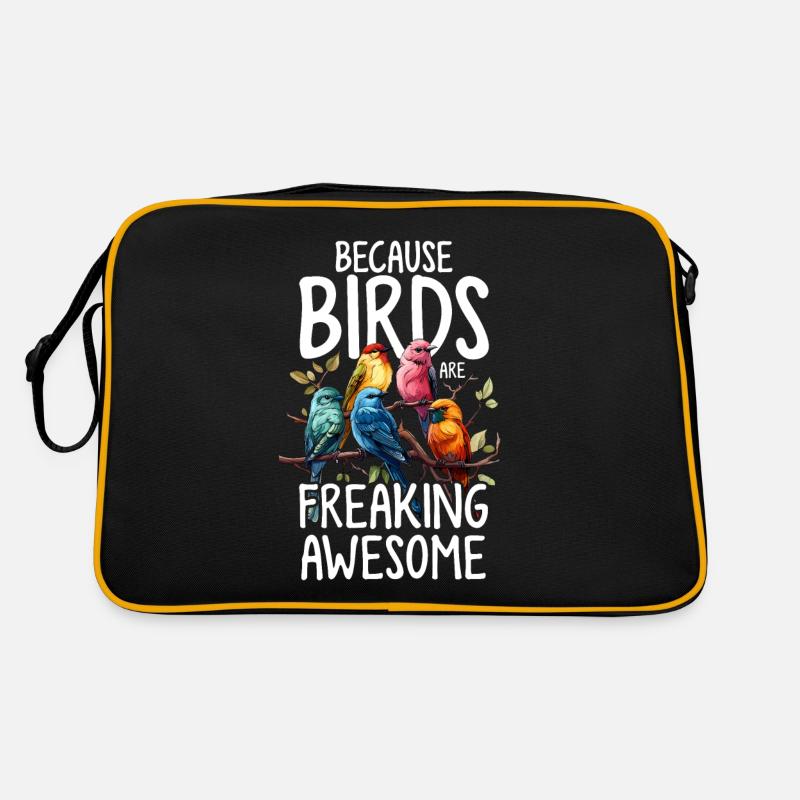 Freaking Awesome Bird Keeper Drôle Birding Bird - Sac Retro - noir/or