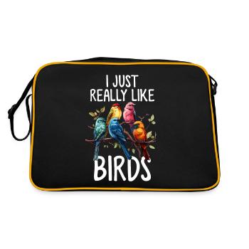 J’aime vraiment les oiseaux Observation drôle d’oiseaux - Sac Retro - noir/or - Dos