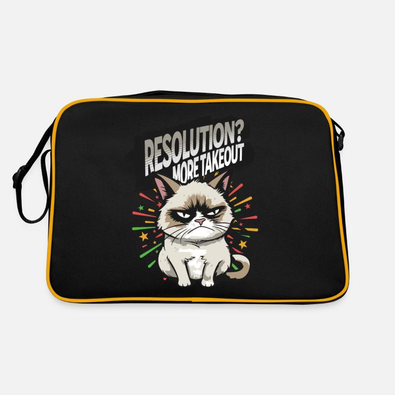 Plus de plats à emporter - Angry Cat Pyjama Bonne Année Sac Retro