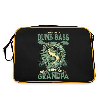 Don't Be A Dumb Bass - Be A Reel Cool Grandpa - Retro Tasche - Schwarz/Gold - Hinten