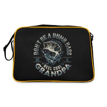 Don't Be A Dumb Bass - Be A Reel Cool Grandpa - Retro Tasche - Schwarz/Gold - Hinten