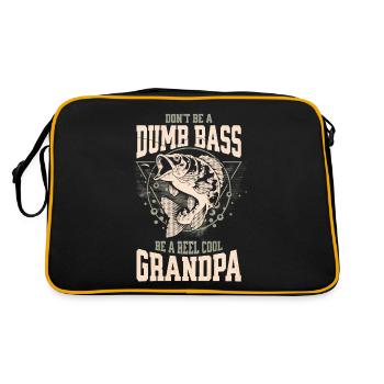 Don't Be A Dumb Bass - Be A Reel Cool Grandpa - Retro Tasche - Schwarz/Gold - Hinten