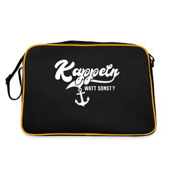 Lustige Kappeln Sprüche - Retro Tasche - Schwarz/Gold - Hinten