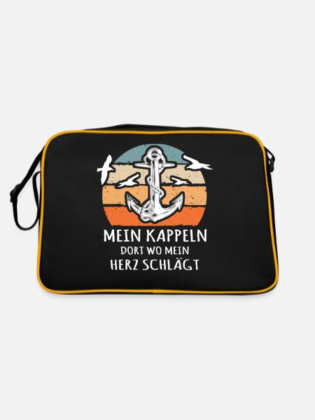 Kappeln - Retro Tasche - Schwarz/Gold - Hinten