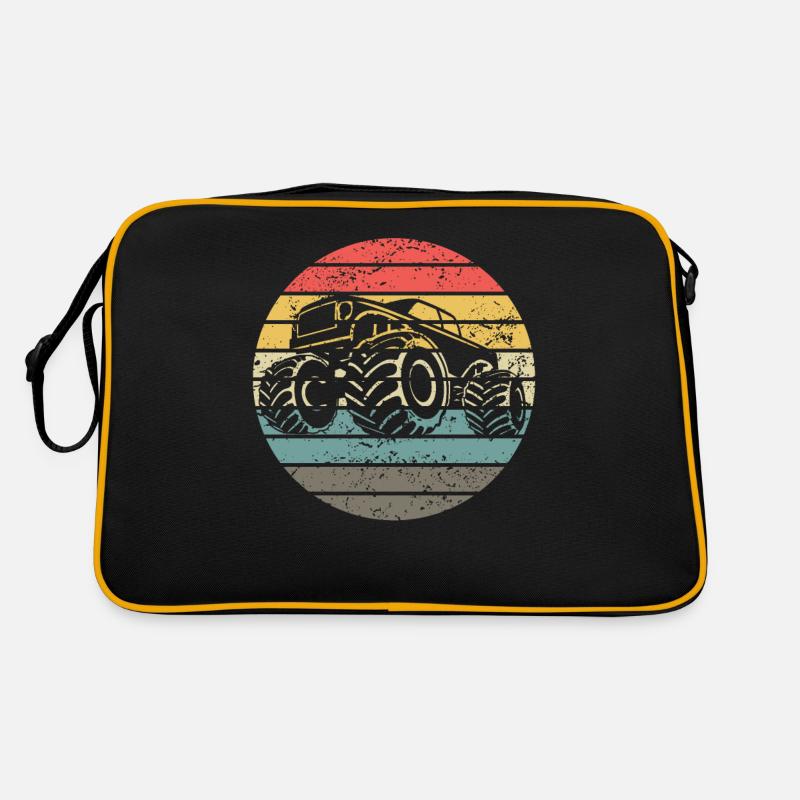 Monstertruck Abenteuer Horizont Geschenk - Retro Tasche - Schwarz/Gold