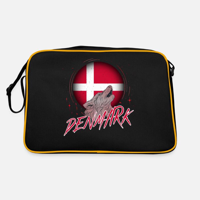 Dänemark - Retro Tasche - Schwarz/Gold