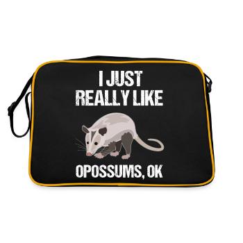 Natürlich Elegantes Opossum Highlight - Retro Tasche - Schwarz/Gold - Hinten