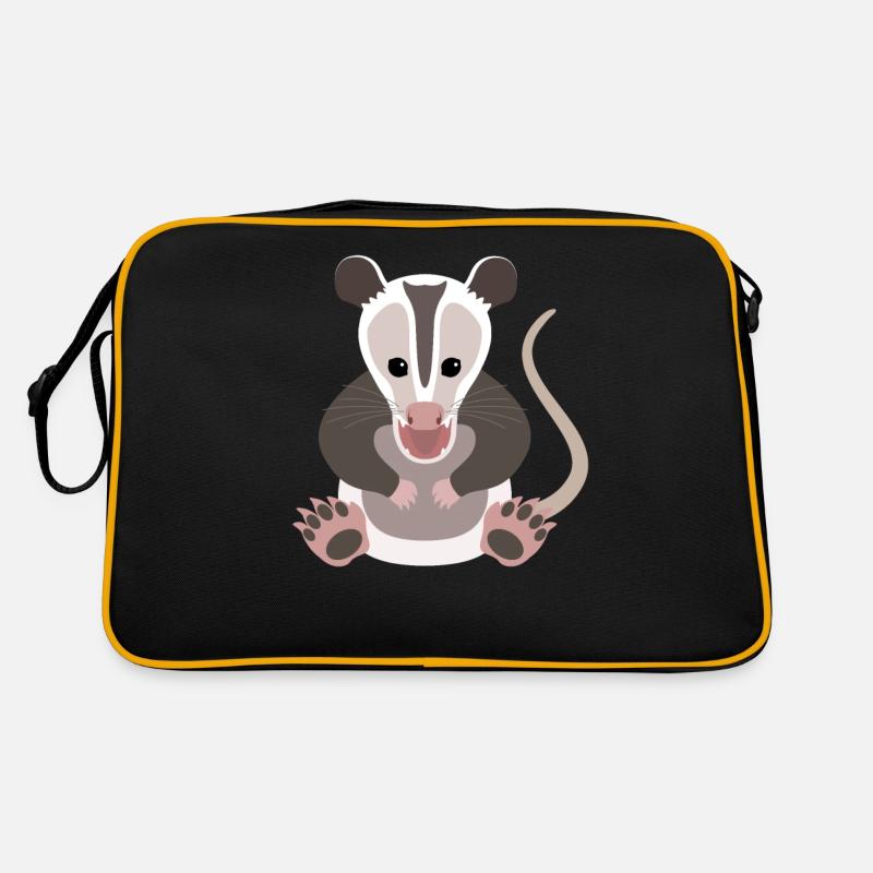 Surprised Opossum Aha-Effect Design - Retro Bag - black/gold