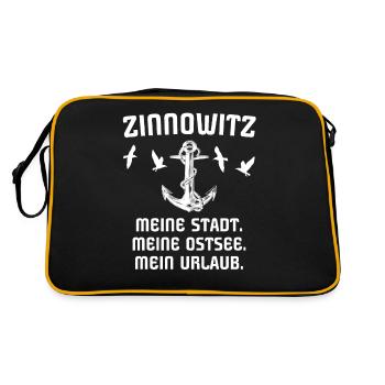 Zinnowitz - Retro Tasche - Schwarz/Gold - Hinten