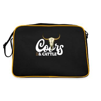 Cowboy Cowboystiefel Western Geschenk - Retro Tasche - Schwarz/Gold - Hinten