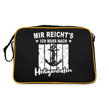 Heiligenhafen - Retro Tasche - Schwarz/Gold - Hinten