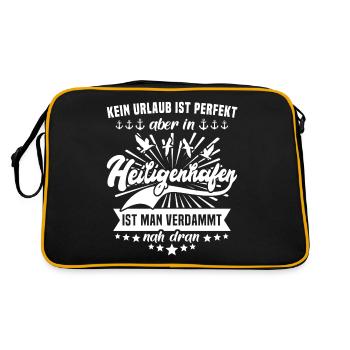 Heiligenhafen - Retro Tasche - Schwarz/Gold - Hinten