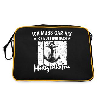Heiligenhafen - Retro Tasche - Schwarz/Gold - Hinten