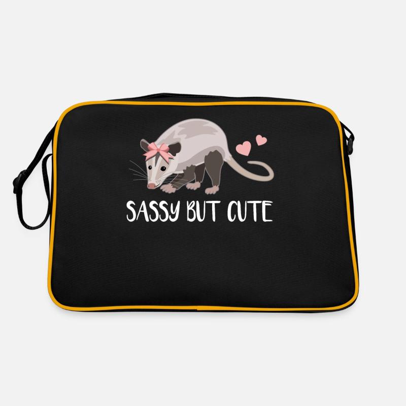 Frecher Opossum mit Schleife Liebhaber Retro Tasche