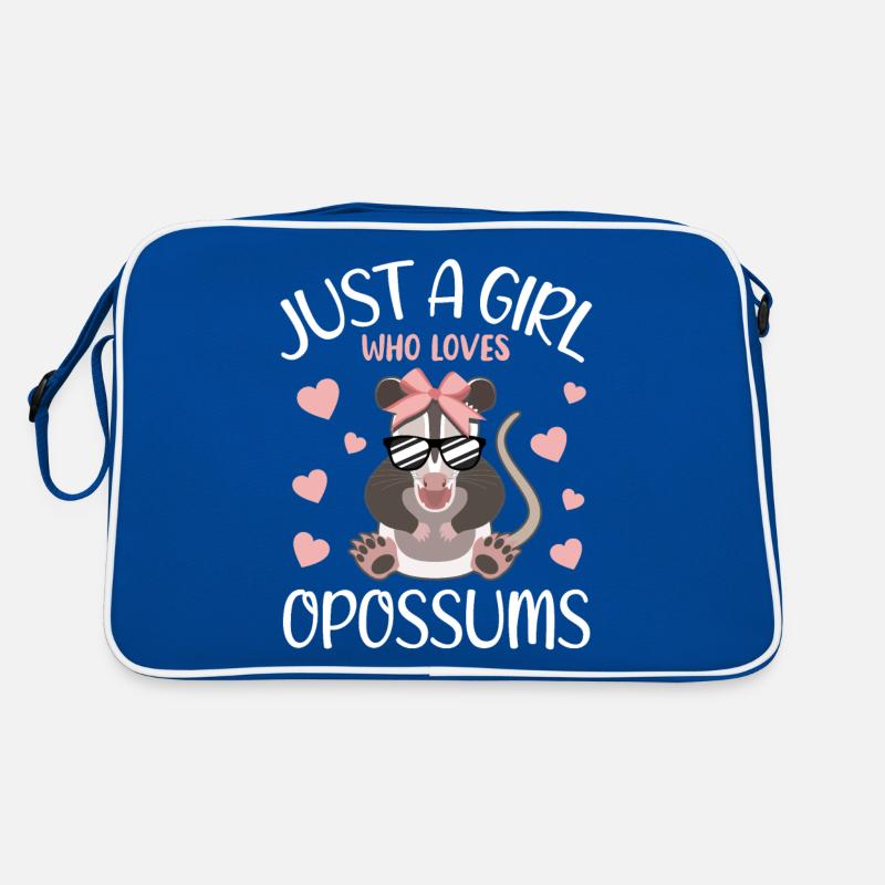 Mädchen Opossum Liebe Herzchen Motiv Retro Tasche