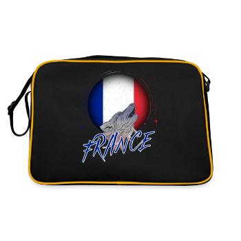Frankreich - Retro Tasche - Schwarz/Gold - Hinten