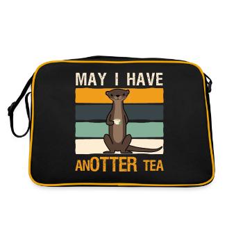 Tea Cup Otter Tea Bag - Retro Bag - black/gold - Back