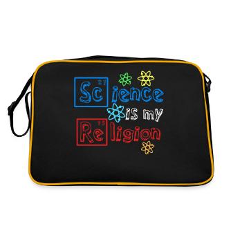 Science Atheist Agnostic Atheism - Retro Tasche - Schwarz/Gold - Hinten