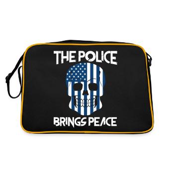 Patriotisme de crâne d’officier de police - Sac Retro - noir/or - Dos