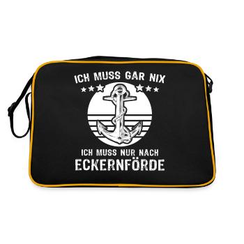 Eckernförde - Retro Tasche - Schwarz/Gold - Hinten