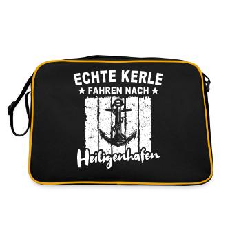 Heiligenhafen - Retro Tasche - Schwarz/Gold - Hinten