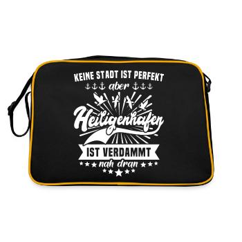 Heiligenhafen - Retro Tasche - Schwarz/Gold - Hinten