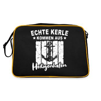 Heiligenhafen - Retro Tasche - Schwarz/Gold - Hinten
